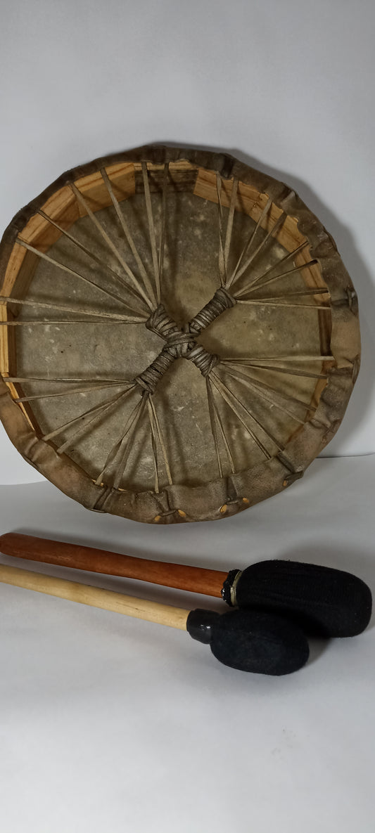 “Panhuehuetl” drum - Beef and pine skin tie