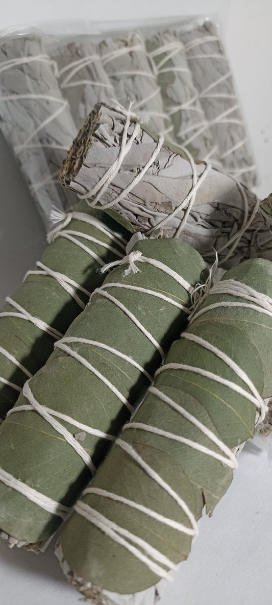 Mazos de Salvia Blanca Fina y Eucalipto
